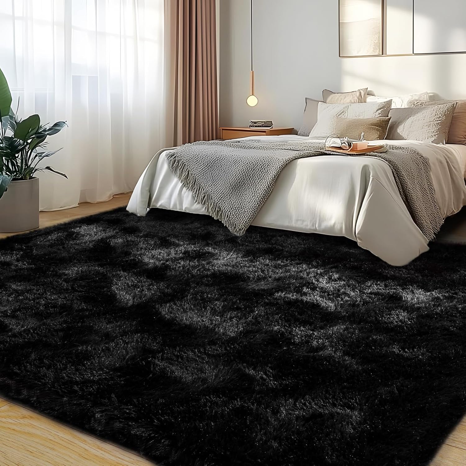 Ultra Soft 6x9 Fluffy Fuzzy Area Rug for Living Room Decor
