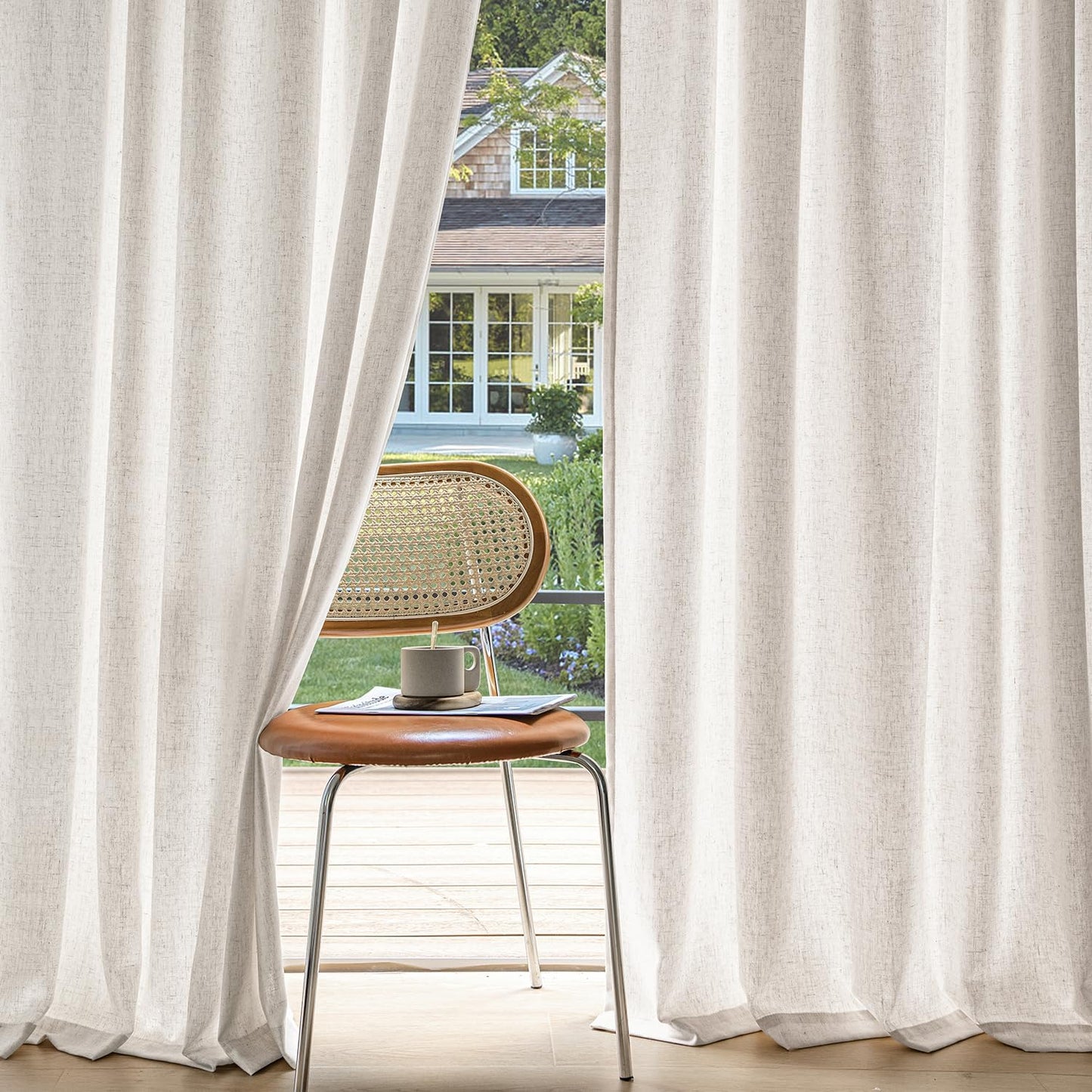 MIULEE Non-See-Through Privacy Linen Curtains for Home Decor