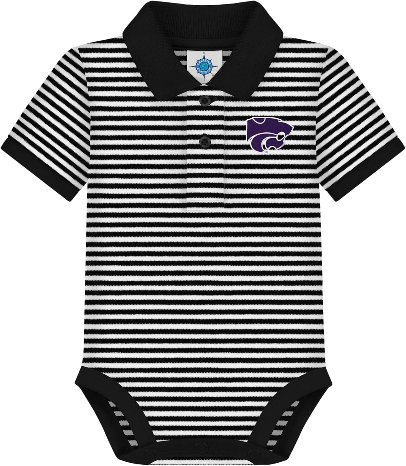 Creative Knitwear College Baby Striped Polo Bodysuit for Infants