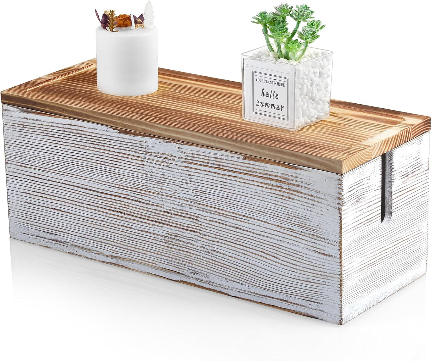 Wood Cable Organizer Box - Hide Cords in Style!