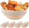 9 inch Round Banneton Bread Proofing Baskets Set of 4 - Sourdough Kit