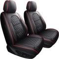 Aierxuan Front Driver Seat Covers Black-Red - Waterproof Leather