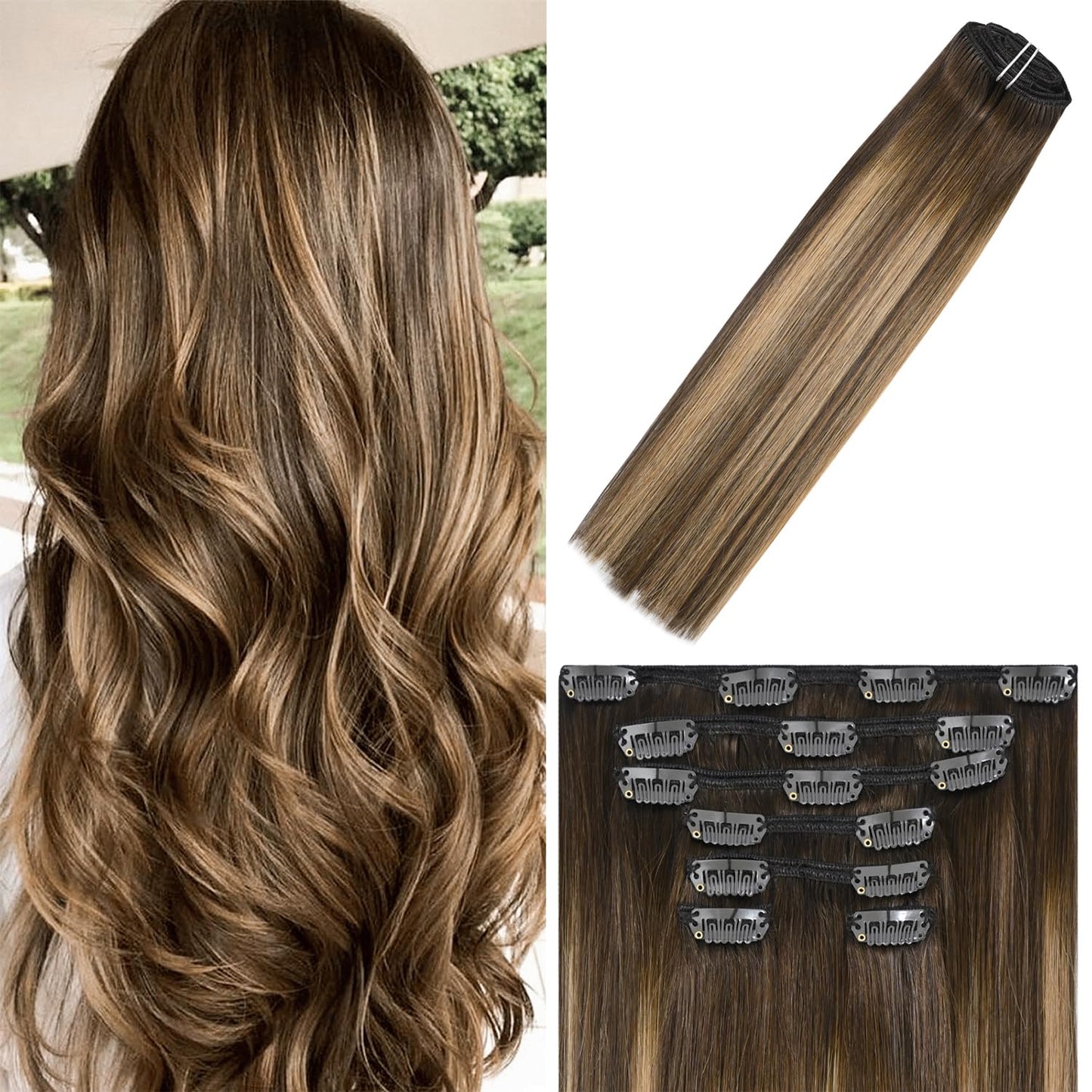 WindTouch Clip in Hair Extensions for Natural Balayage Look