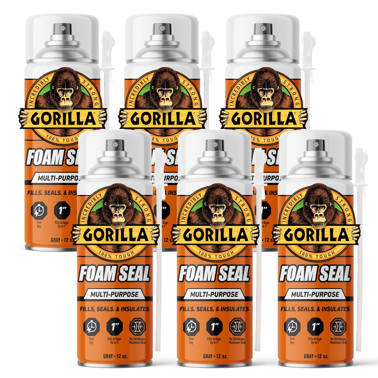 Gorilla Spray Foam Sealant for Gaps and Cracks, 12 Ounce