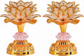 Colorful LED Lotus Lamp for Worship and Meditation - Gold
