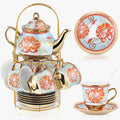 Zhehao Porcelain Tea Set with Metal Holder and Spoon for Adults