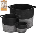 Large Woven Cotton Storage Basket Set of 3 - Neutral Nursery Organizer