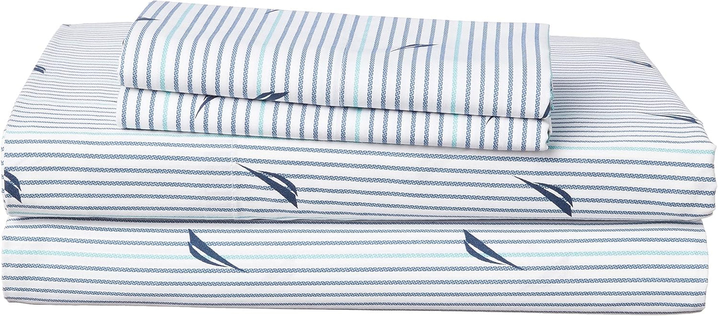 Nautica Queen Sheets Set - Cotton Percale Bedding for Comfort