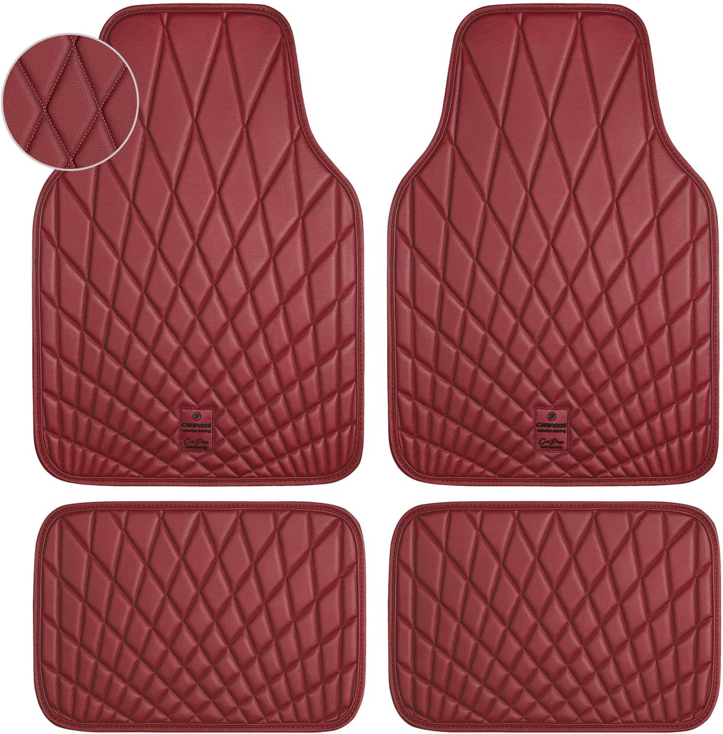 Luxury Faux Leather Floor Mats for Cars - Waterproof & Anti-Slip
