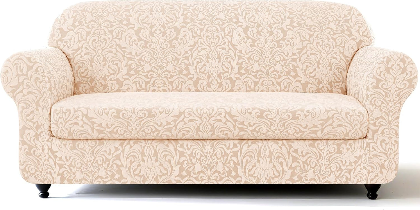 SUBRTEX 2 Piece Couch Covers for 3 Seater Sofa Protection