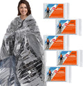 5 Pack Gigantic Emergency Thermal Blankets by RAINPOH - Heavy Duty Survival Gear