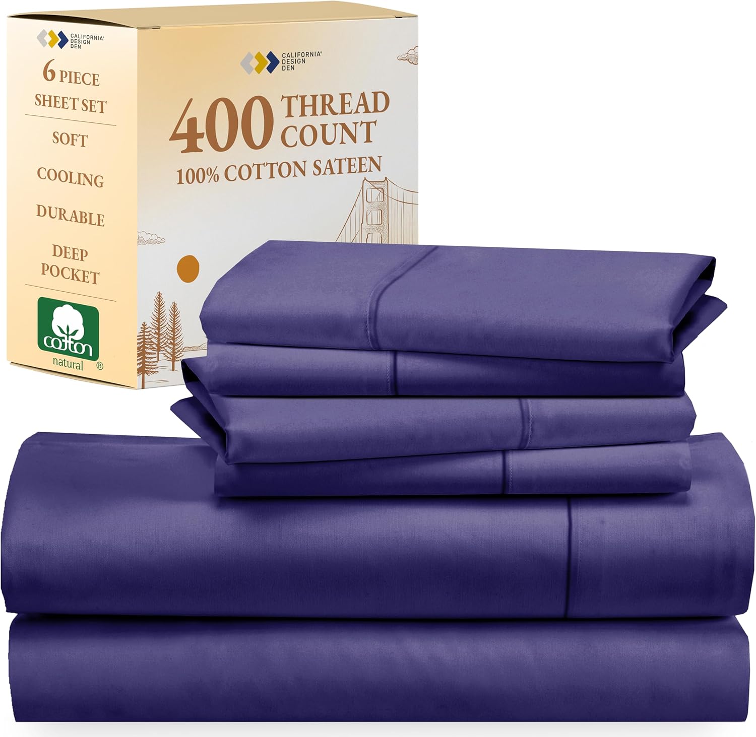 California Design Den 6-Pc Queen Size Sheet Set for Comfort