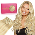 Clip In Hair Extensions 14 in 110g 7pcs - Natural Light Blonde Volume