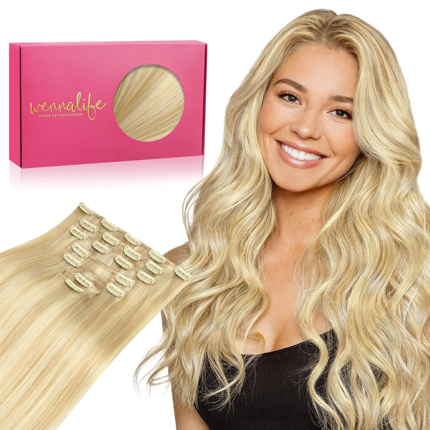 WENNALIFE Clip in Hair Extensions for Natural Volume & Length