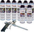 Waterfall Foam Gun Kit - Steel Dispensing Gun with (6) 24oz Cans