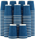 Lamosi 12 oz Corrugated Coffee Cups 120 Pack - Insulated Kraft Navy