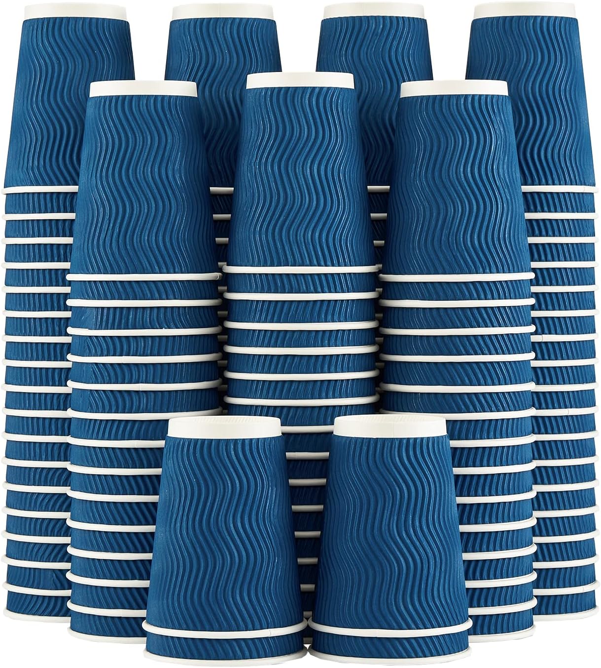 Lamosi 12 oz Insulated Ripple Cups - 120 Pack, Navy