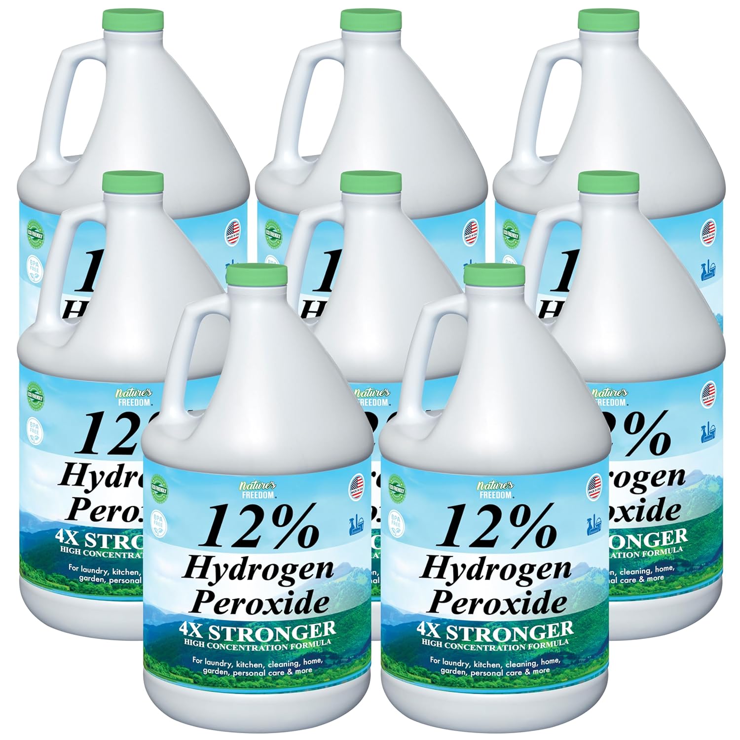 Nature's Freedom 12% Hydrogen Peroxide for Eco-Friendly Cleaning
