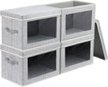 Storage Baskets with Lids 4 Pack - Large Fabric Organizer Bins