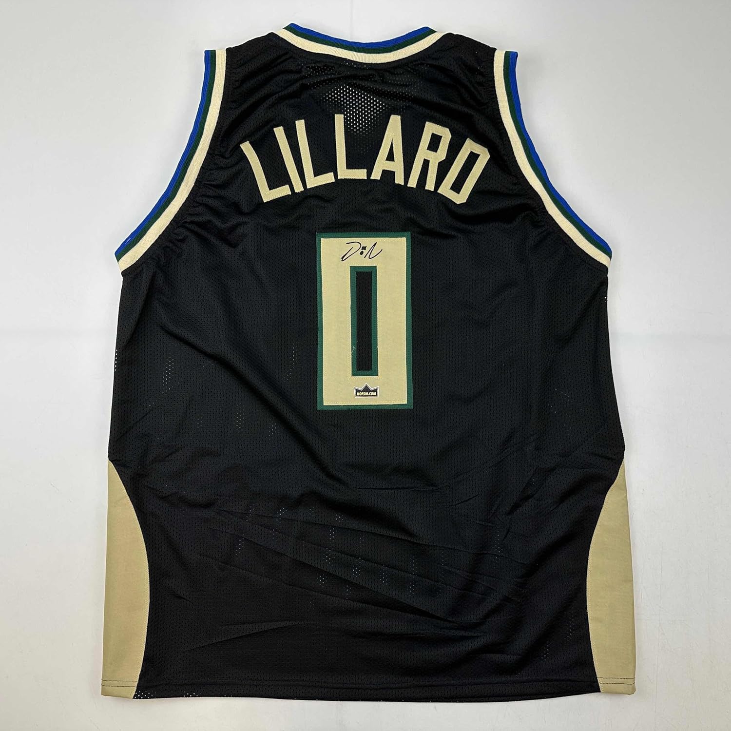 Facsimile Autographed Damian Lillard Milwaukee Black Jersey XL