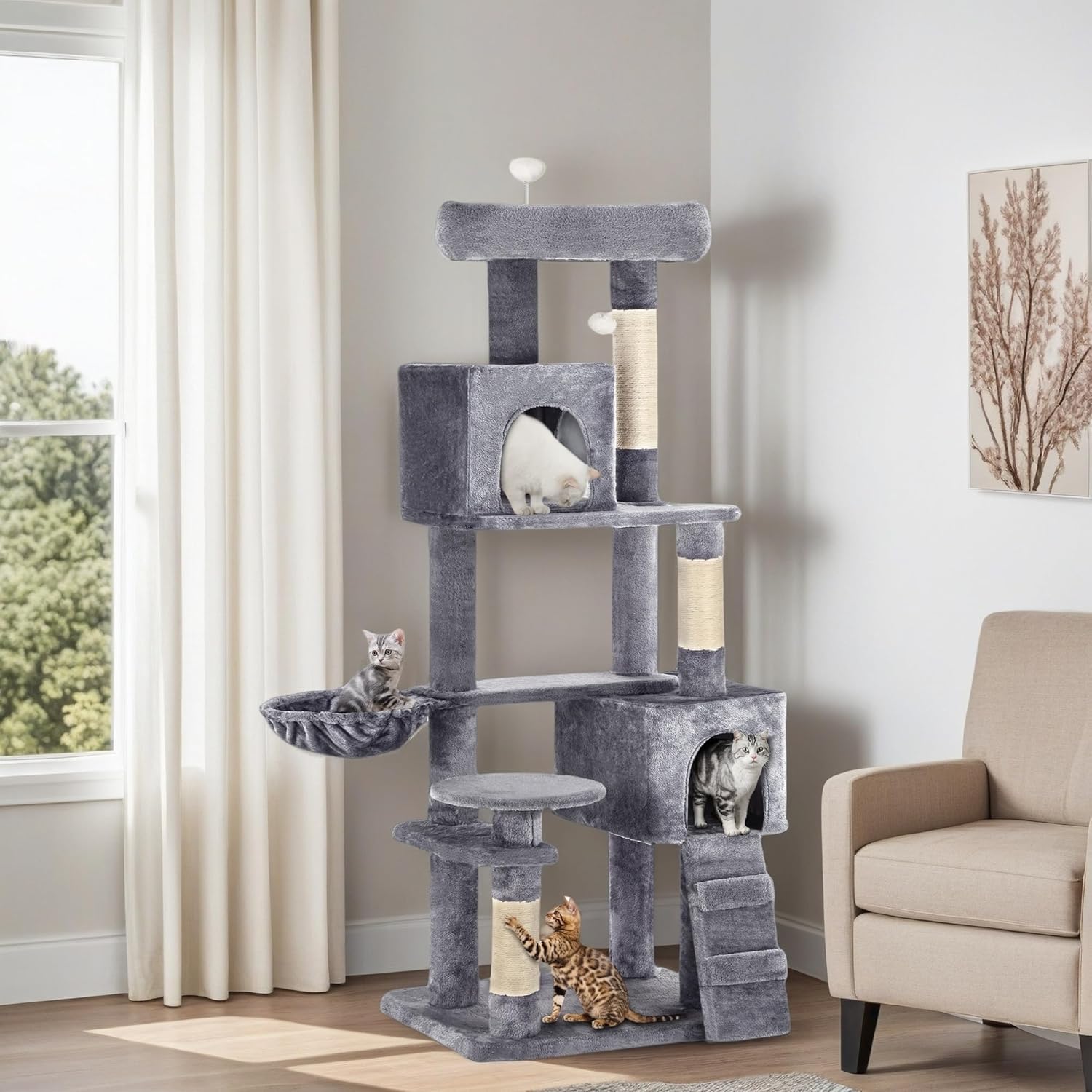 YITAHOME 70.8-Inch Tall Cat Tree for Multi-Cat Households