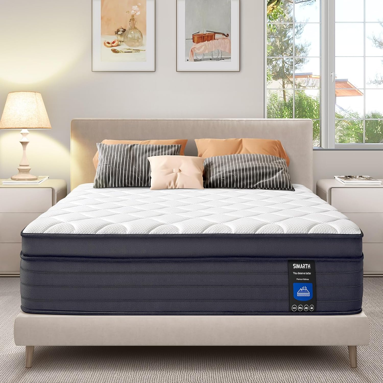King Size Mattress 12 Inch with Motion Isolation and Comfort