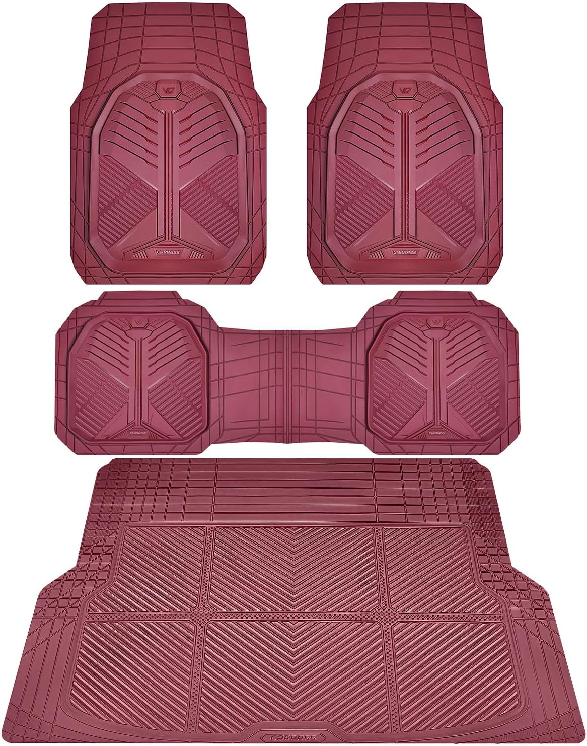 CAR PASS Heavy Duty Rubber Car Mats for All Weather Protection