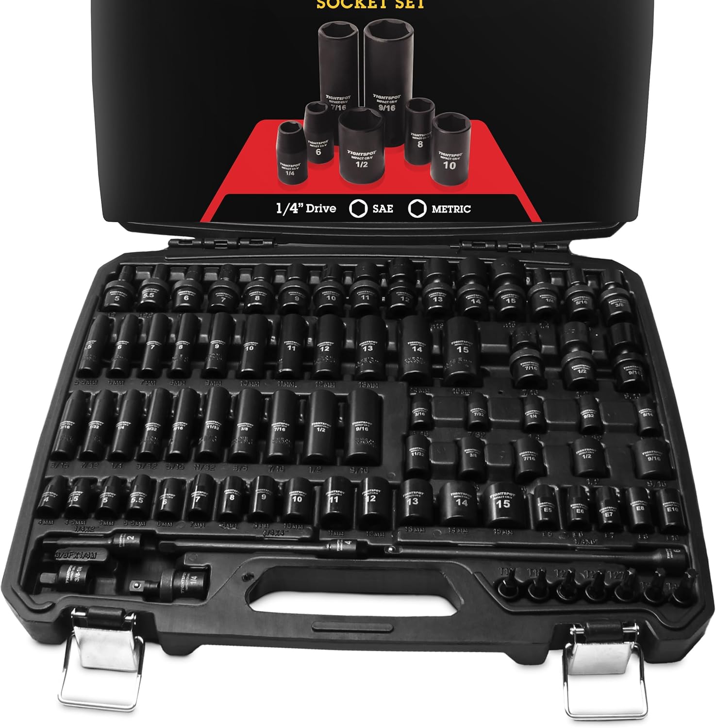 TIGHTSPOT 1/4 Drive 80pc Impact Socket Master Set for All Needs