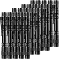 Beieverluck 20 Pack Pen Light Flashlight Large Black - Bulk Pocket