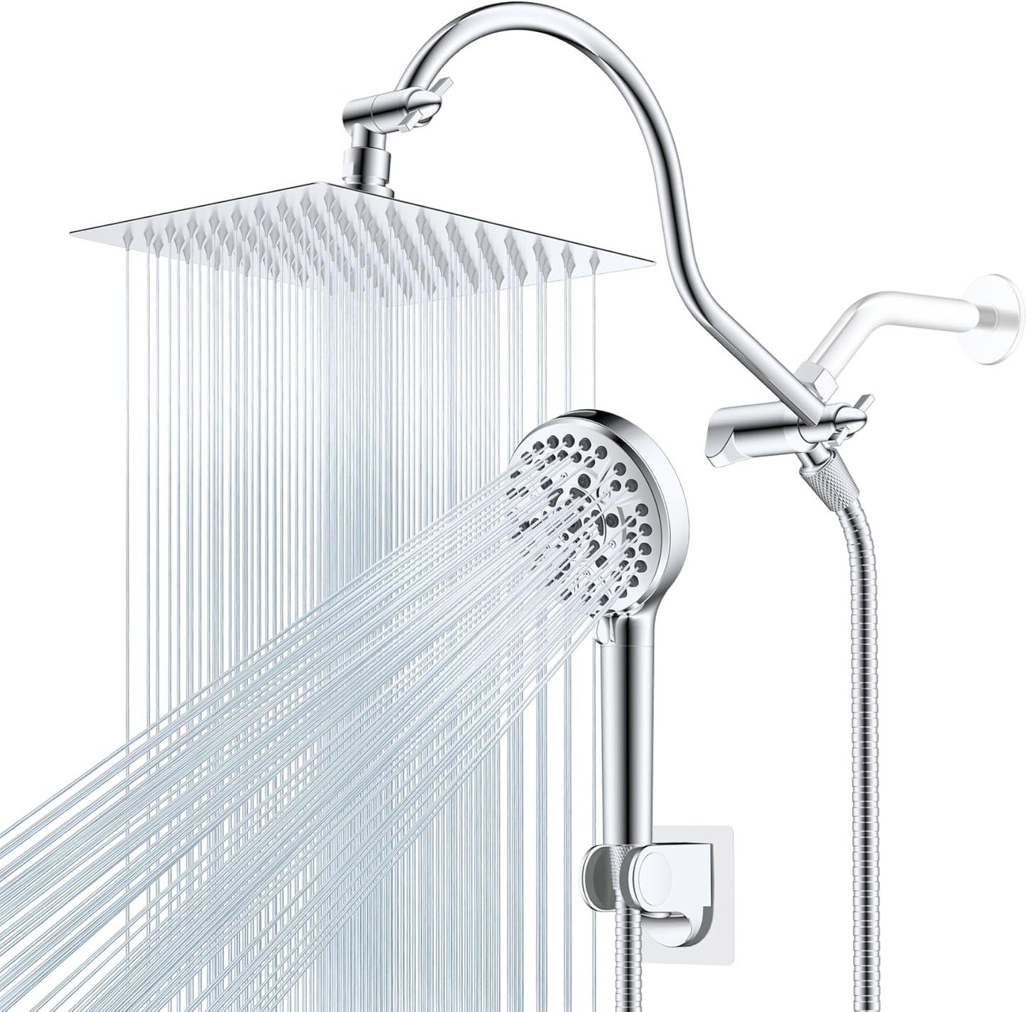 Hibbent High Pressure Rainfall Shower Head with Handheld Combo