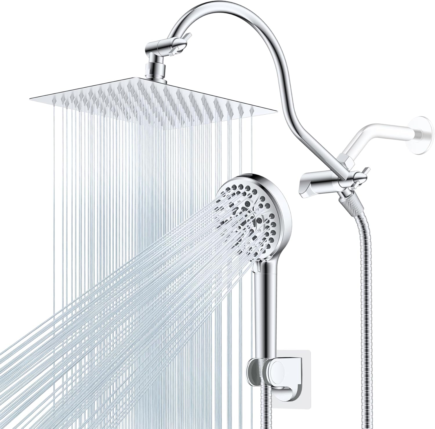 Hibbent High Pressure Rainfall Shower Head with Handheld Combo