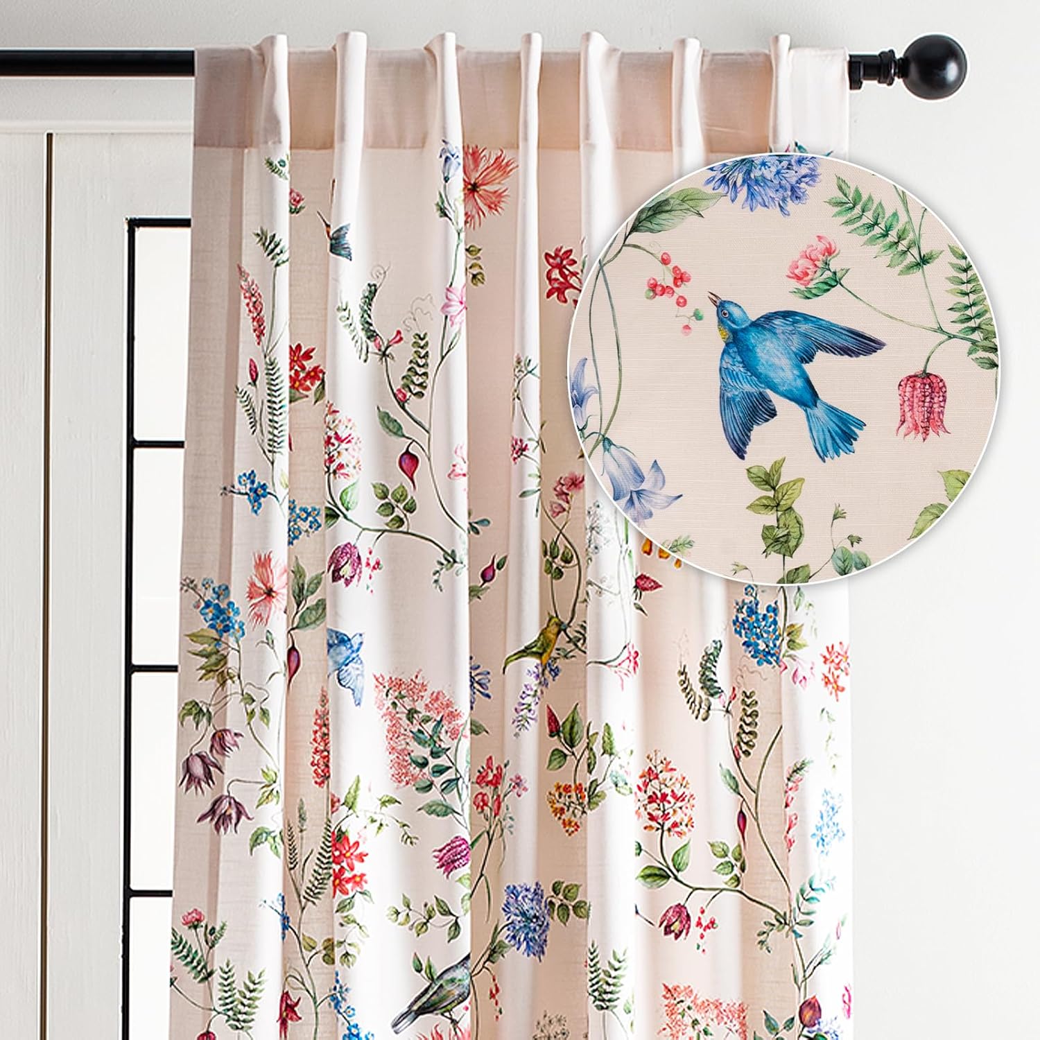 Elegant 100% Cotton Light Filtering Curtains for Living Room