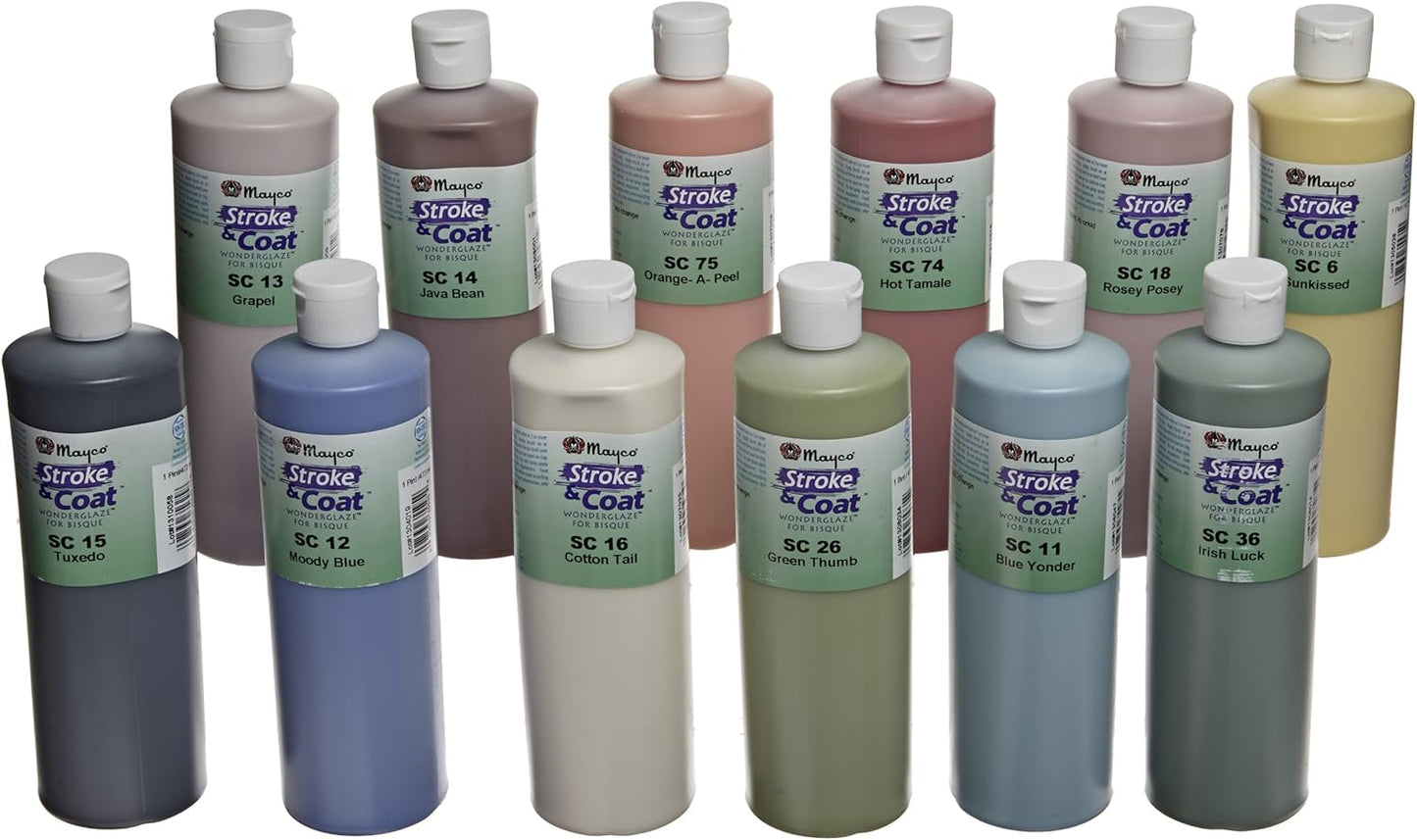 Mayco Stroke and Coat Wonderglaze Set A - Assorted Colors 1 Pint
