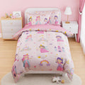 SANDJEST Princess Comforter Set for Kids Girls Twin Size
