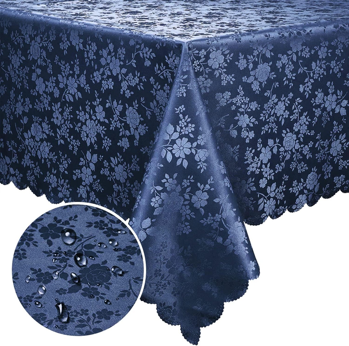 Smiry Rectangle Table Cloth - Waterproof Vinyl Table Cover 60in x 84
