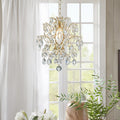 Bestier Gold Modern Pendant Chandelier Crystal Raindrop Lighting