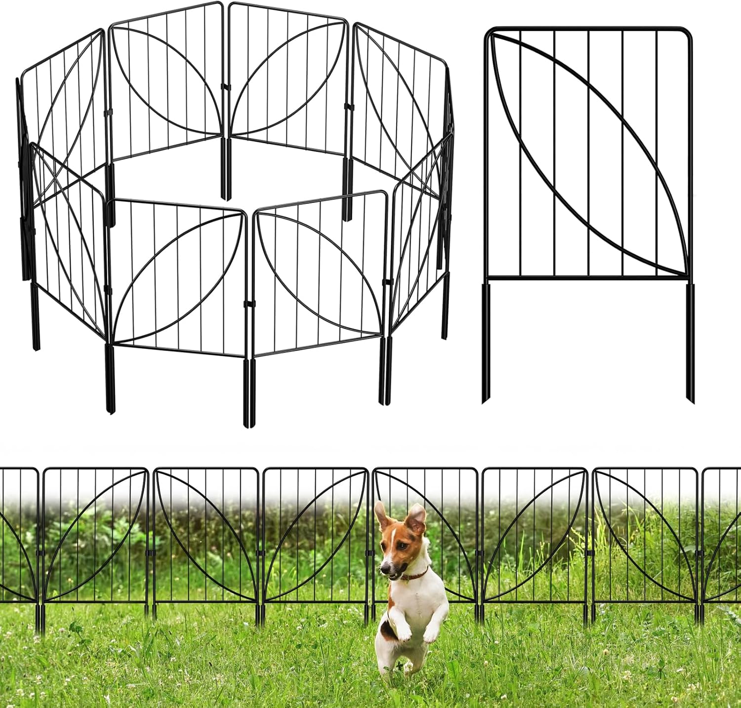 UIRWAY Garden Fence 32 Panels for Decorative Fencing