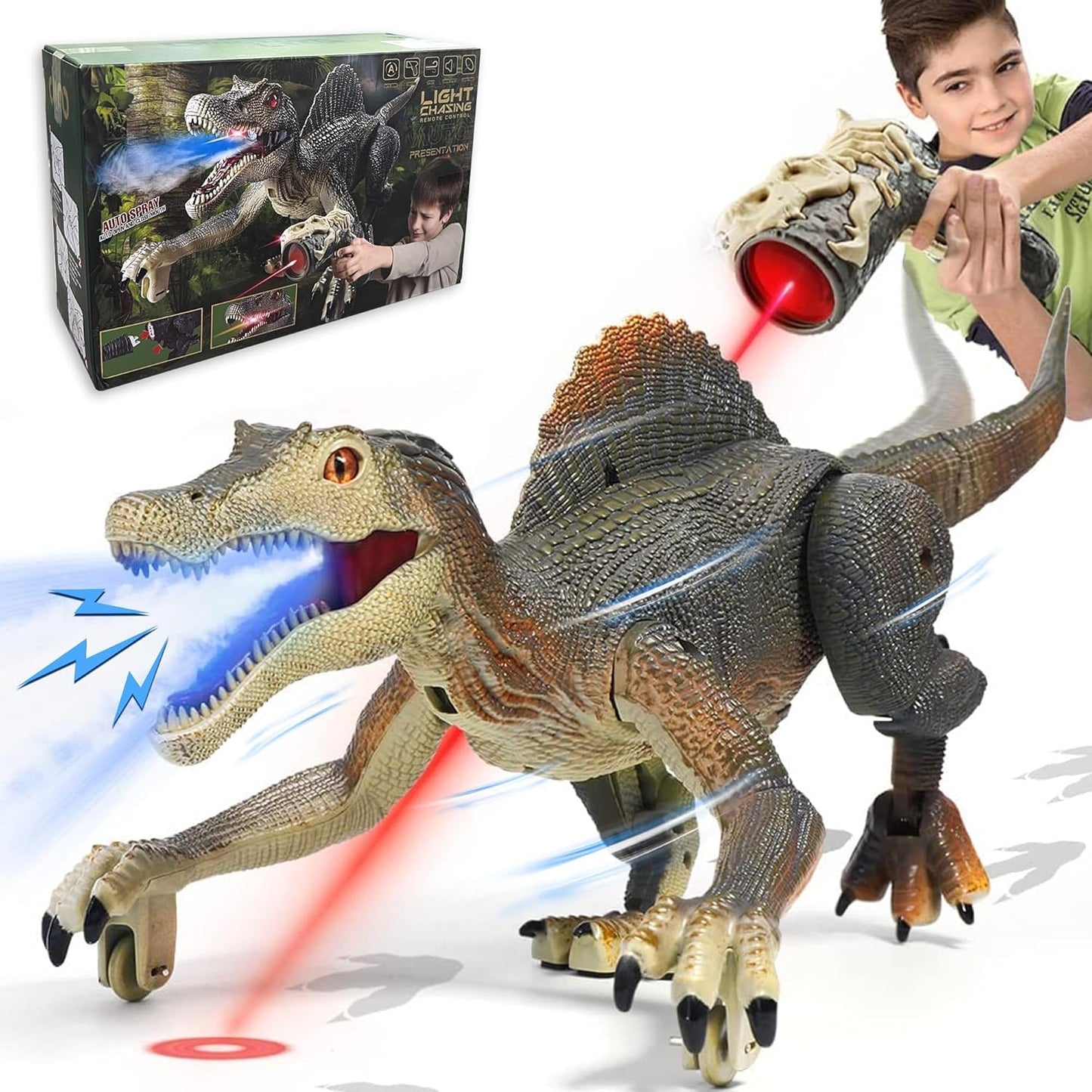 Remote Control Spinosaurus Dinosaur Toy for Kids 3-7 Years