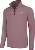 Willit Men's Fleece Pullover Quarter Zip Sweater - Lightweight Warmth