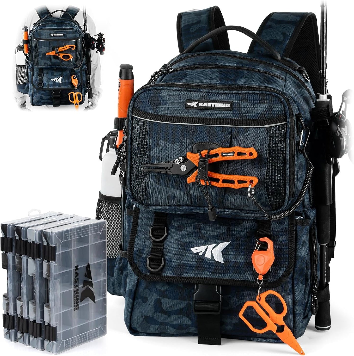 KastKing BaitSpace 50L Fishing Tackle Backpack for Anglers