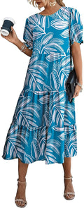 Summer Floral Boho Midi Sun Dress - Flowy Puff Sleeve Midi Dream