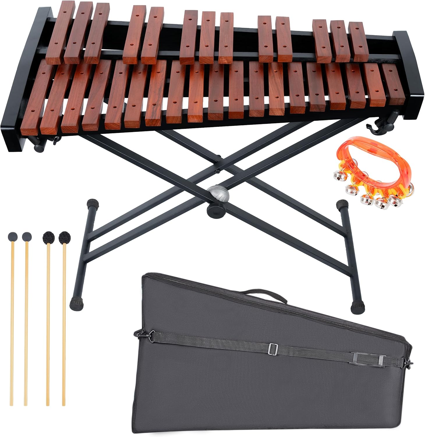 32 Note Xylophone Professional Wooden Glockenspiel with Stand