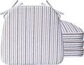 D-Shaped Chair Cushions 2 in Thick Dining Pads - Pinstripe Brown