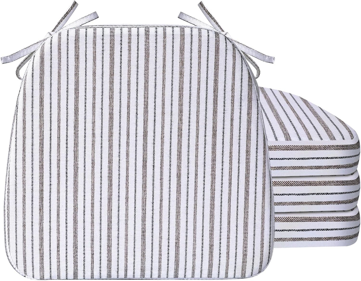 D-Shaped Chair Cushions for Dining, 2in Thick, Set of 4