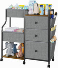 Baby Diaper Caddy 3 Tier Organizer Cart with Drawers - Mobile Nursery