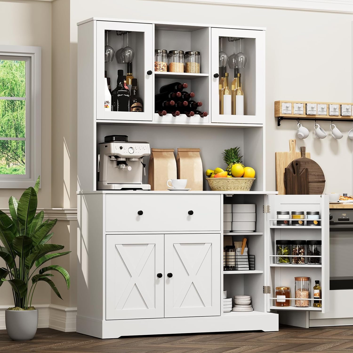 Farmhouse Style Kitchen Cabinet Organizer - Space-Saving Solution