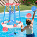 Pool Basketball Hoop with 4 Balls and Pump - Floating Pool Game