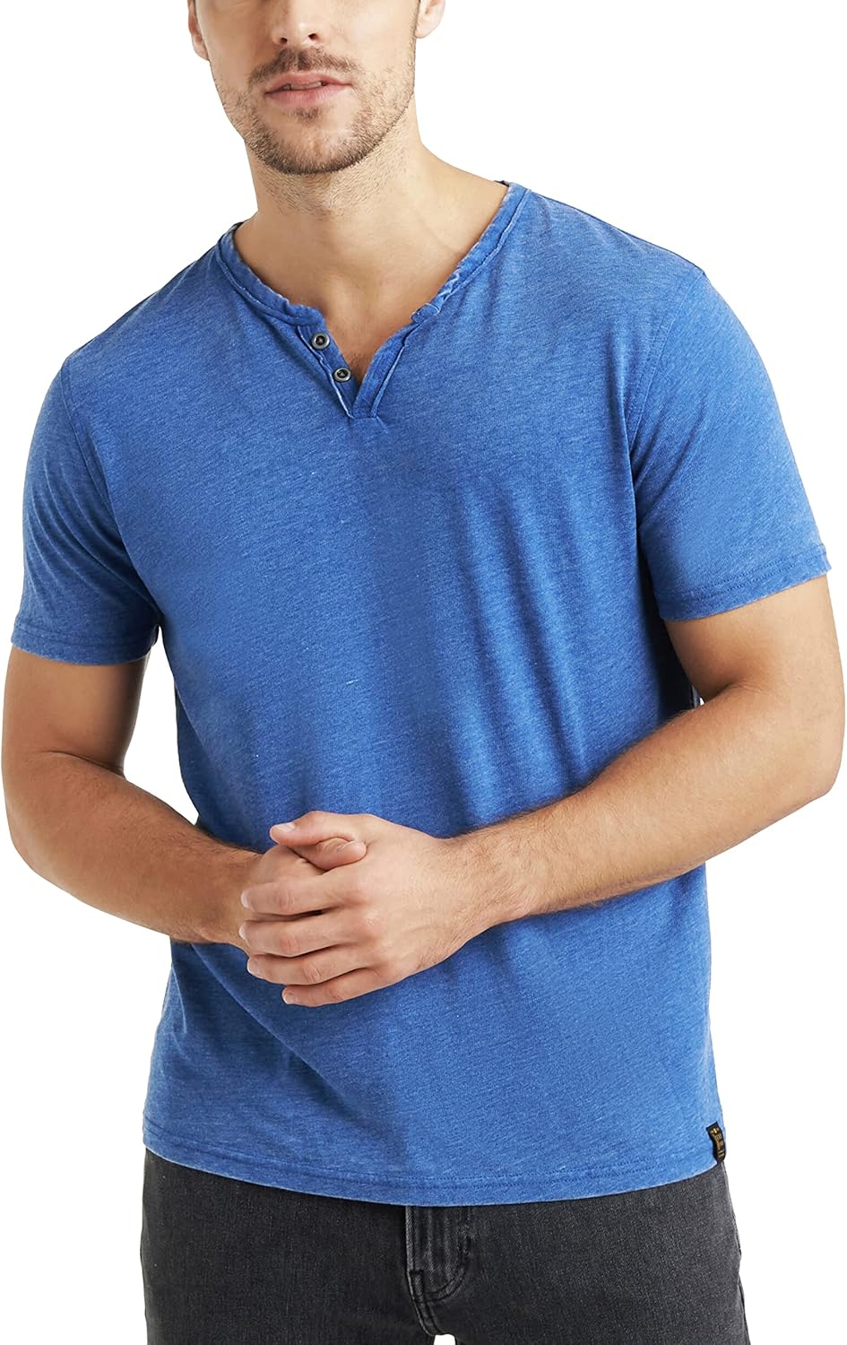 Lucky Brand Men's Venice Burnout Notch Neck Tee for Comfort