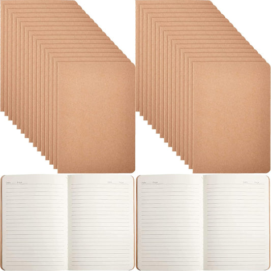 Travel-Sized Kraft Notebooks - 48 Pack 5.5x8.3 Inch - 68 Pages
