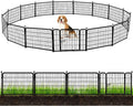 Garden Fence with Gate 24 in H x 34.5 ft L - Durable Metal Barrier